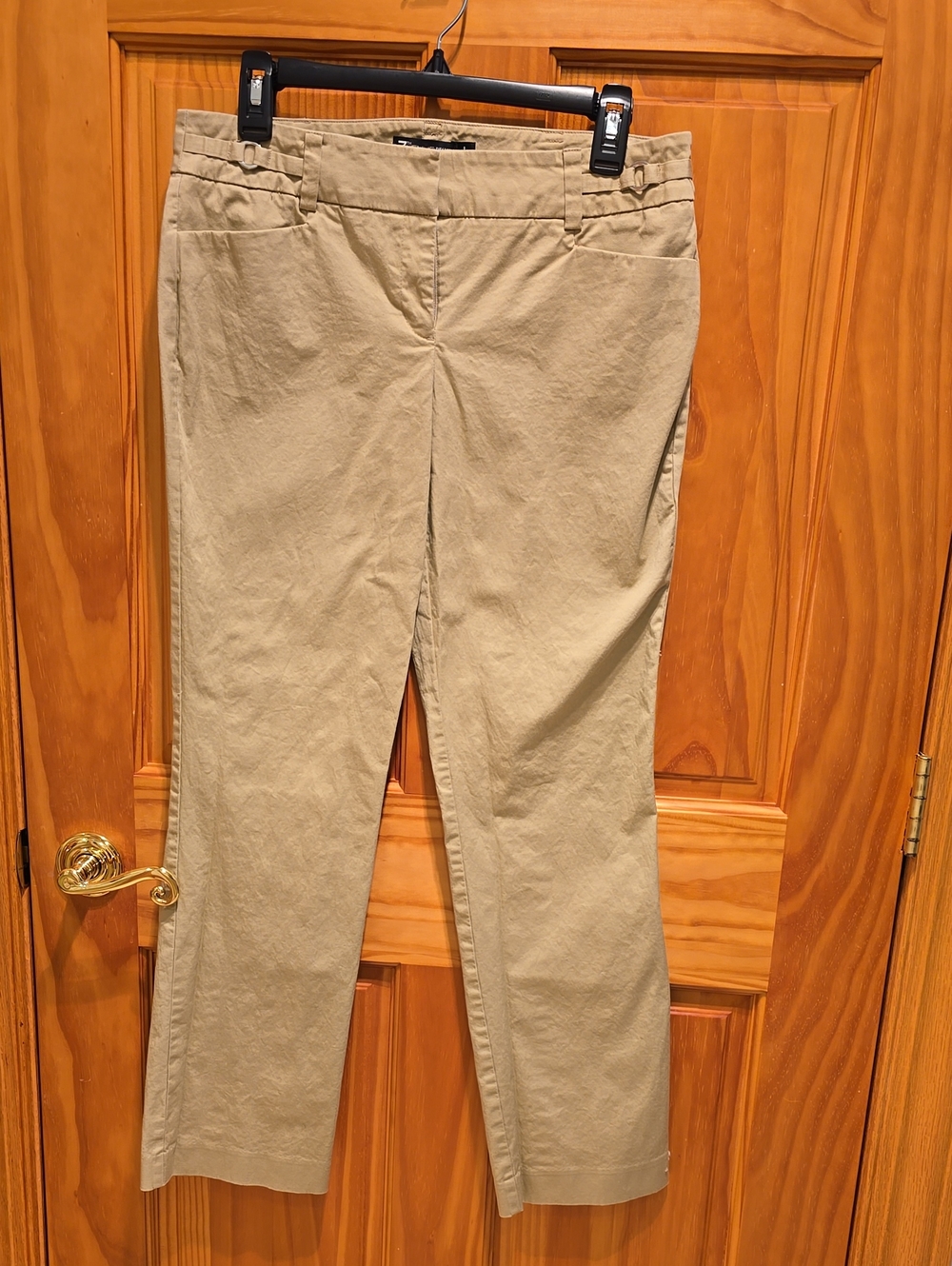 7TH Avenue Straight-Leg Khaki Pants in Tan
